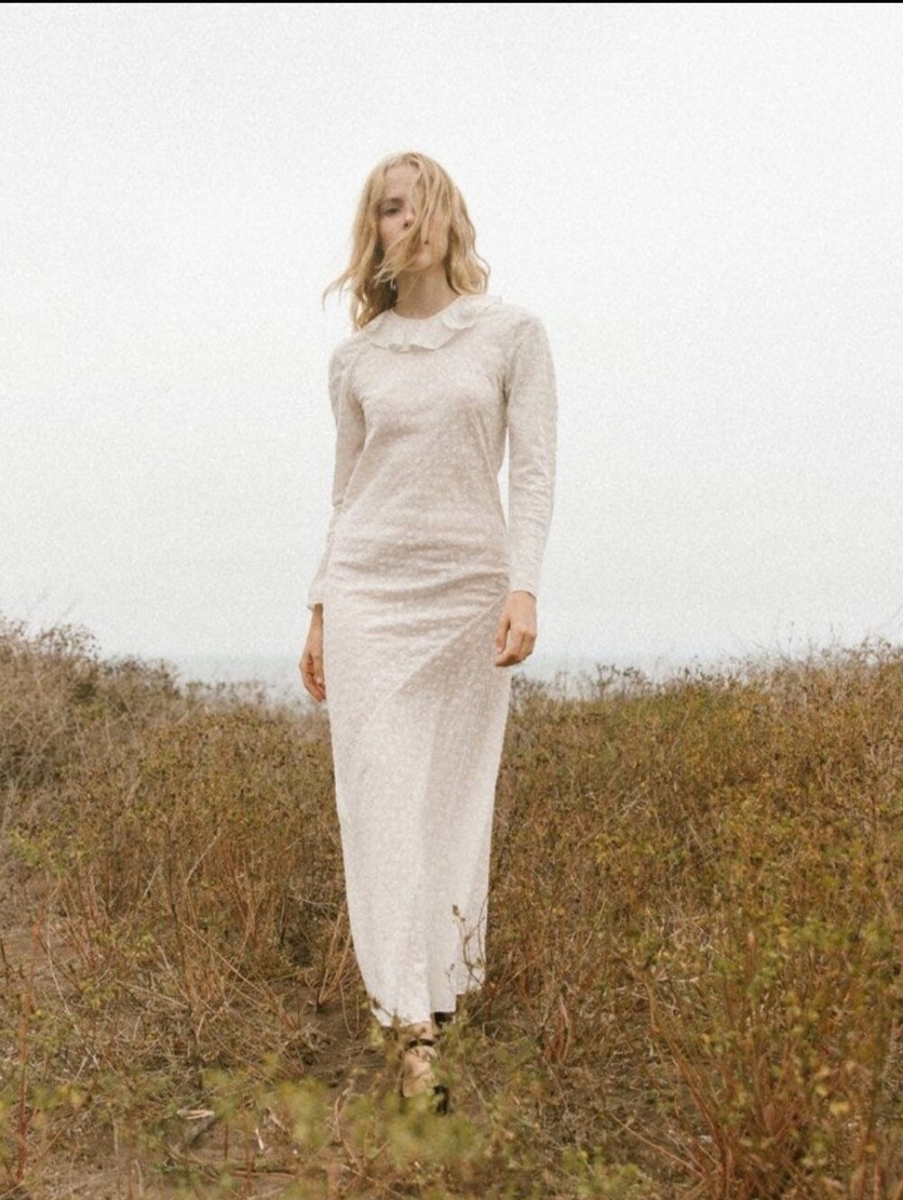 Doen Silk/Cotton Maxi Dress with Collar